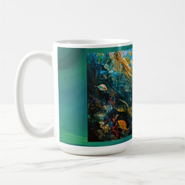 “Seraphina” – Beautiful Mystical Mermaid Coffee Mug (Left)