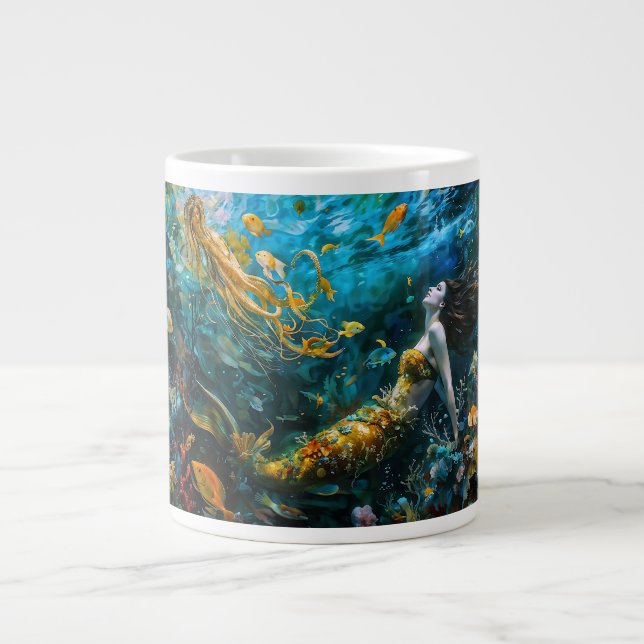 “Seraphina” – Beautiful Mystical Mermaid Giant Coffee Mug (Front)