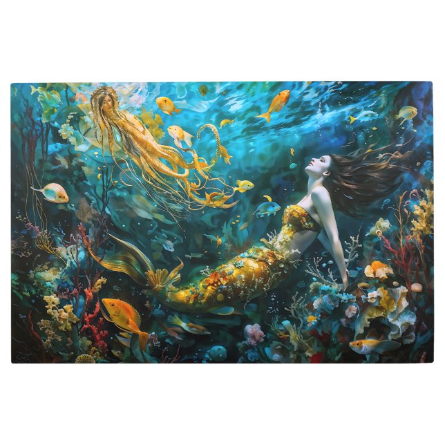 “Seraphina” – Beautiful Mystical Mermaid Metal Print (Front)