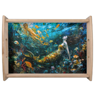 “Seraphina” – Beautiful Mystical Mermaid Serving Tray