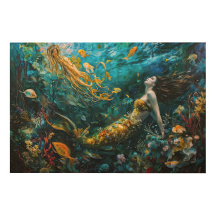 “Seraphina” – Beautiful Mystical Mermaid Wood Wall Art