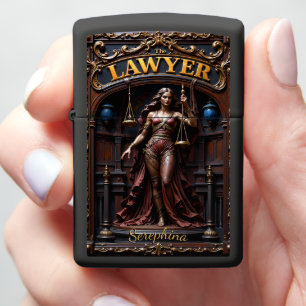 Seraphina's Fiery Justice Scale Advocate Keepsake Zippo Lighter