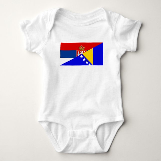 serbia bosnia Herzegovina flag country half symbol Baby Bodysuit (Front)