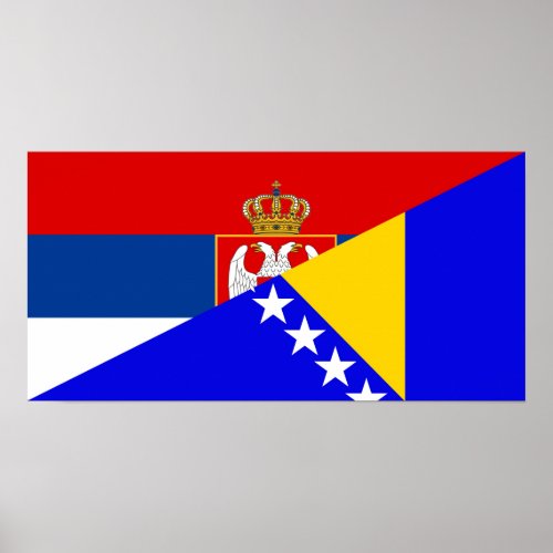 serbia bosnia Herzegovina flag country half symbol Poster