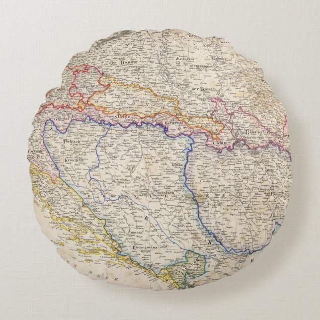 Serbia, Bosnia Round Pillow (Front)