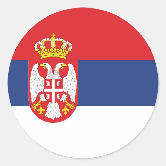 SERBIA CLASSIC ROUND STICKER (Front)
