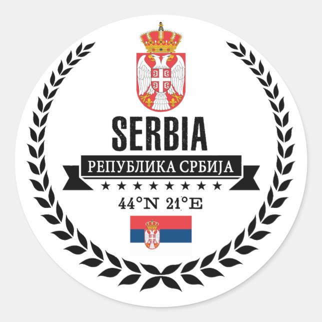 Serbia Classic Round Sticker (Front)