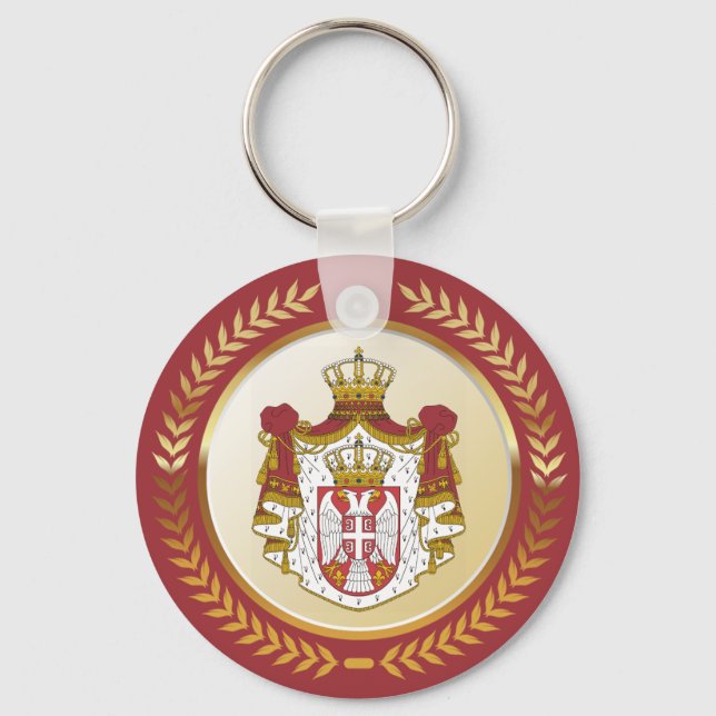 Serbia Coat of Arms Keychain (Front)