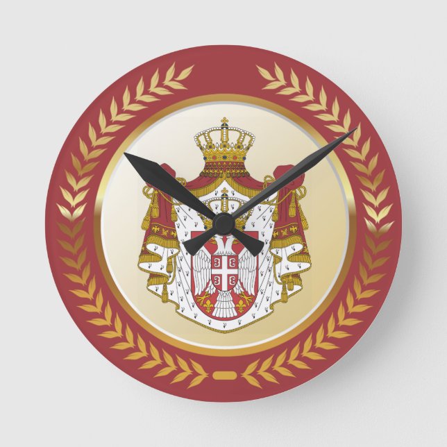 Serbia Coat of Arms Round Clock (Front)