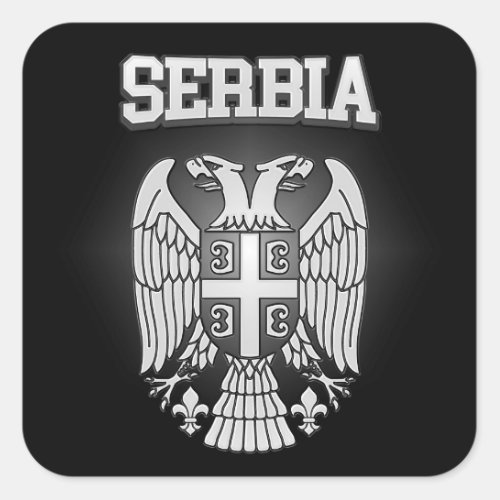 Serbia Coat of Arms Square Sticker