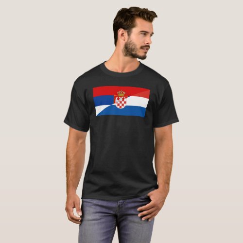 serbia croatia flag country half symbol T_Shirt