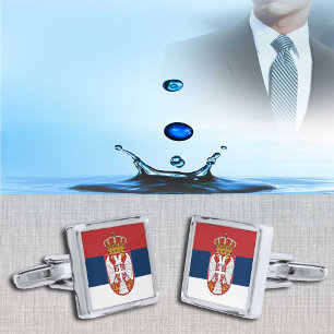 Serbia cufflinks, Serbian Flag fashion / business Cufflinks