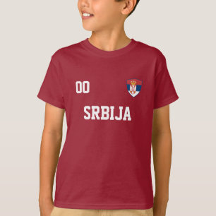 Serbia Custom Name And Number Football Jersey T-Shirt