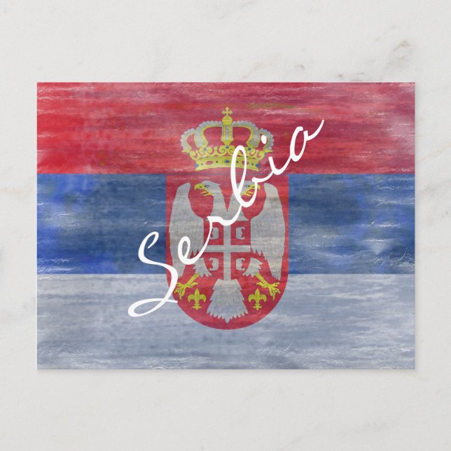 Serbia distressed Serbian flag Postcard (Front)