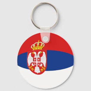 Serbia Fisheye Flag Keychain
