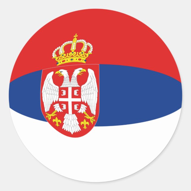 Serbia Fisheye Flag Sticker (Front)