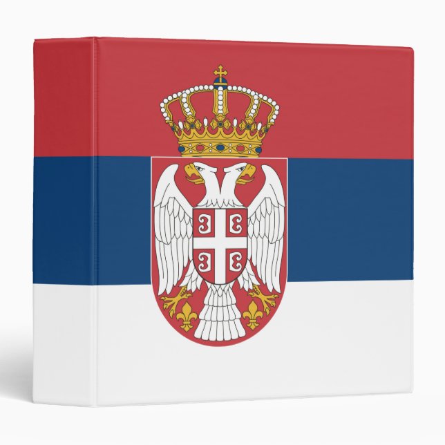 Serbia Flag 3 Ring Binder (Front/Spine)