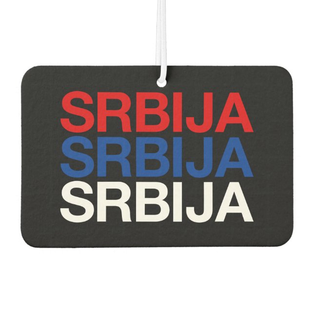 SERBIA Flag Air Freshener (Front)