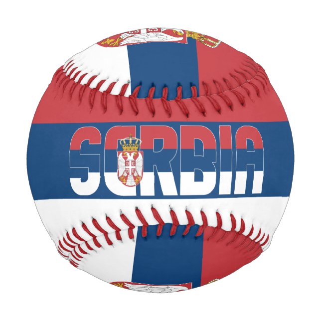 Serbia Flag and Coat of Arms Patriotic Baseball (Front)