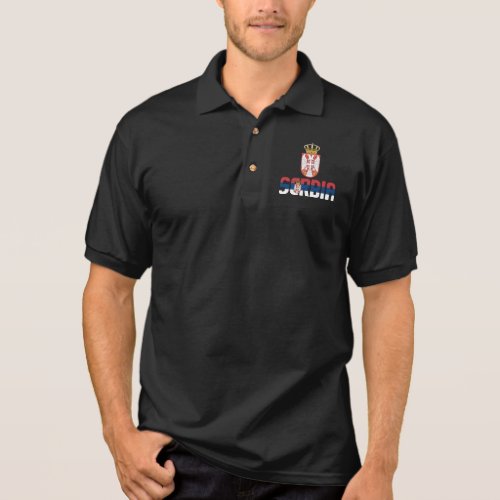 Serbia Flag and Coat of Arms Patriotic Polo Shirt