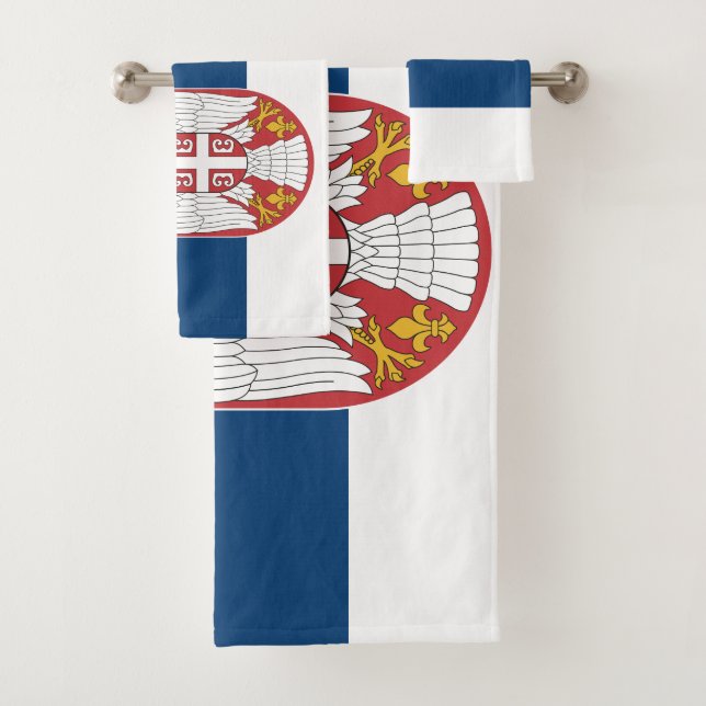 Serbia Flag Bath Towel Set (Insitu)