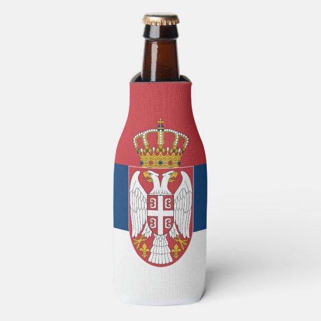 Serbia Flag Bottle Cooler (Bottle Front)