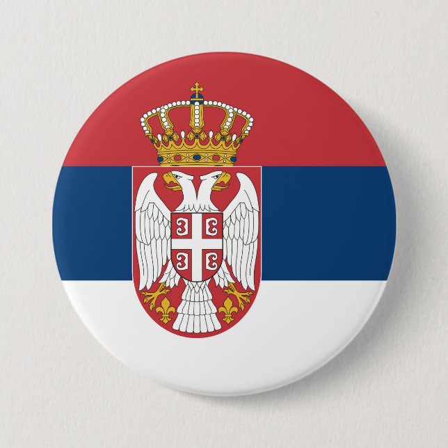 Serbia Flag Button (Front)