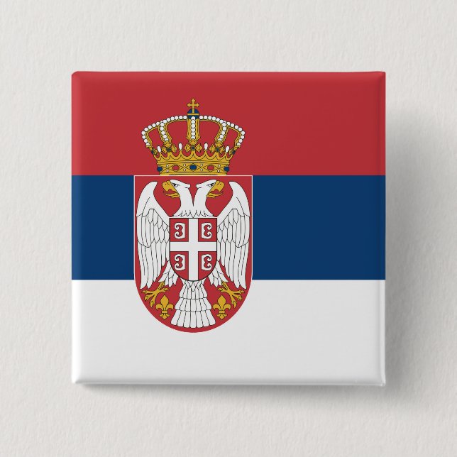 Serbia Flag Button (Front)