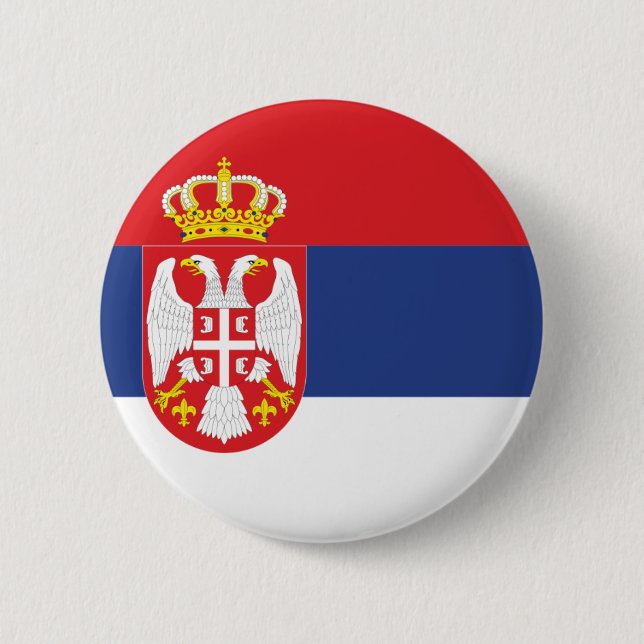 Serbia Flag Button (Front)