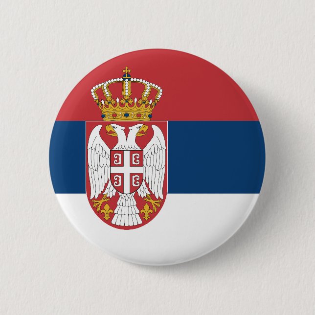 Serbia Flag Button (Front)