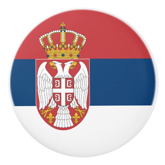 Serbia Flag Ceramic Knob (Front)