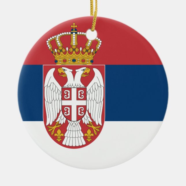 Serbia Flag Ceramic Ornament (Front)