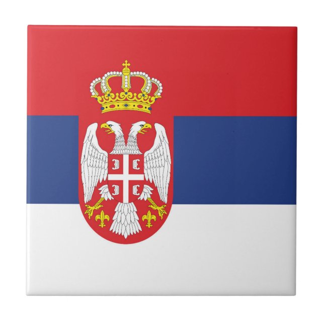 Serbia flag ceramic tile (Front)