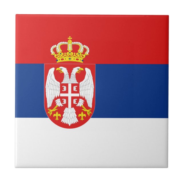 Serbia Flag Ceramic Tile (Front)