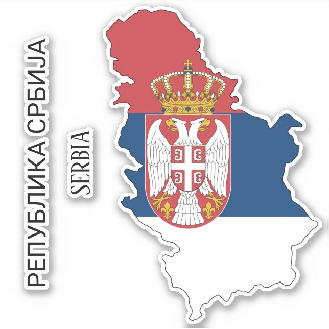 Serbia Flag Charming Patriotic Map Sticker (Front)
