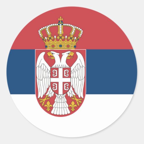 Serbia Flag Classic Round Sticker