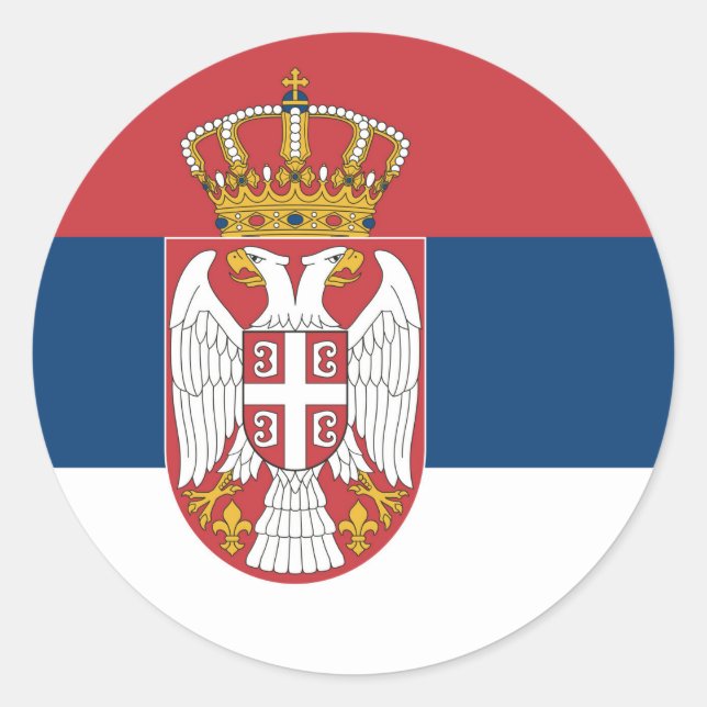 Serbia Flag Classic Round Sticker (Front)