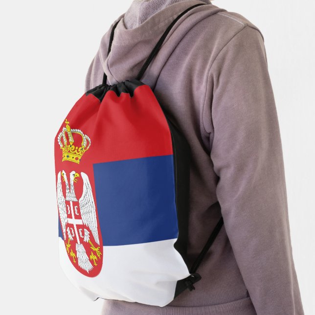 Serbia flag drawstring bag (Insitu)