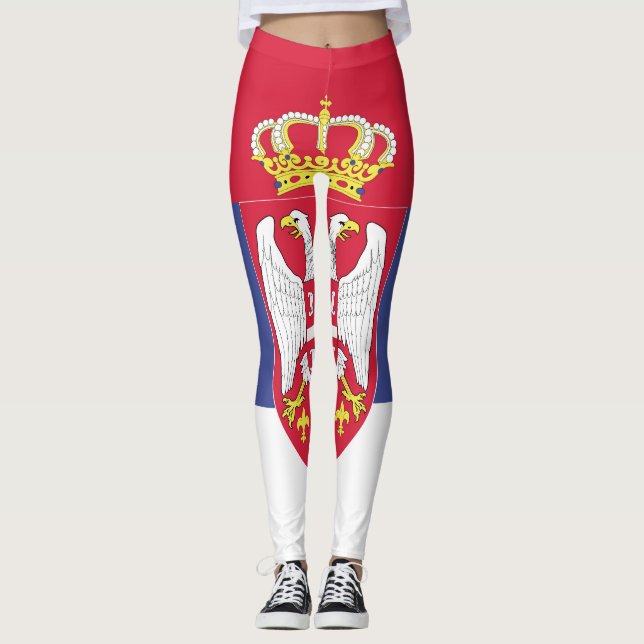 Serbia Flag Emblem Leggings (Front)