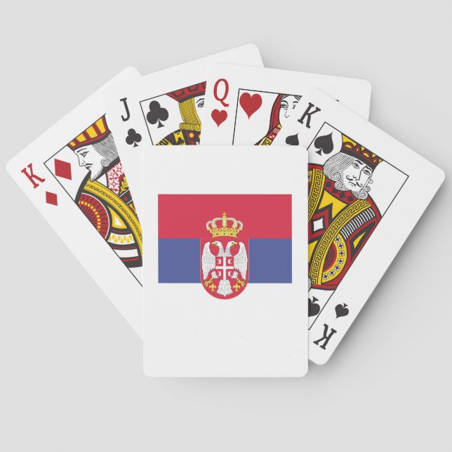 Serbia Flag Emblem Poker Cards (Back)