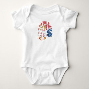 Serbia Flag Fingerprint Baby Bodysuit