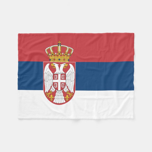 Serbia Flag Fleece Blanket (Front (Horizontal))