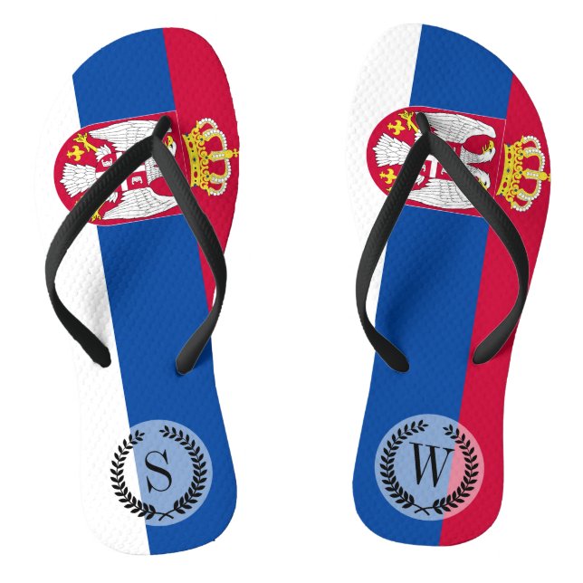 Serbia Flag Flip Flops (Footbed)