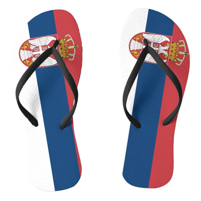 Serbia Flag Flip Flops (Footbed)
