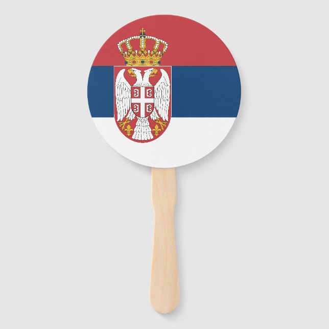 Serbia Flag Hand Fan (Front)