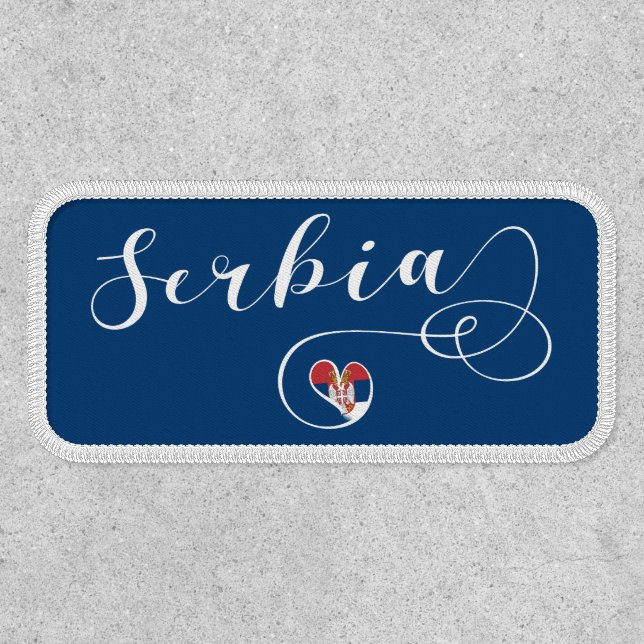 Serbia Flag Heart, Republika Srbija Patch (Front)