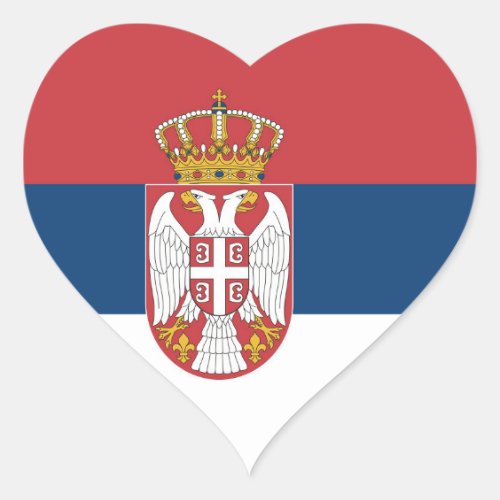 Serbia Flag Heart Sticker