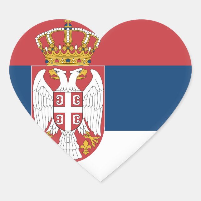 Serbia Flag Heart Sticker (Front)