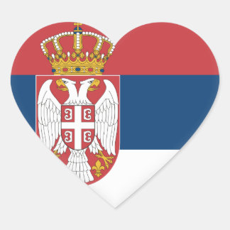 Serbia Flag Heart Sticker