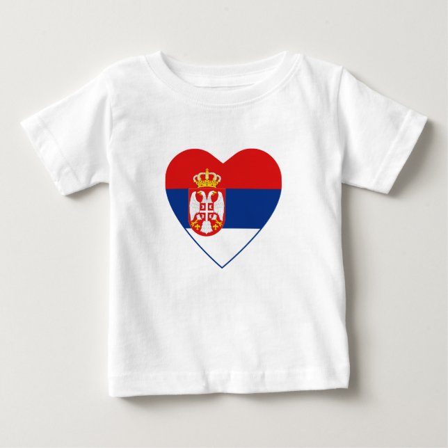 Serbia Flag Heart T-Shirt (Front)